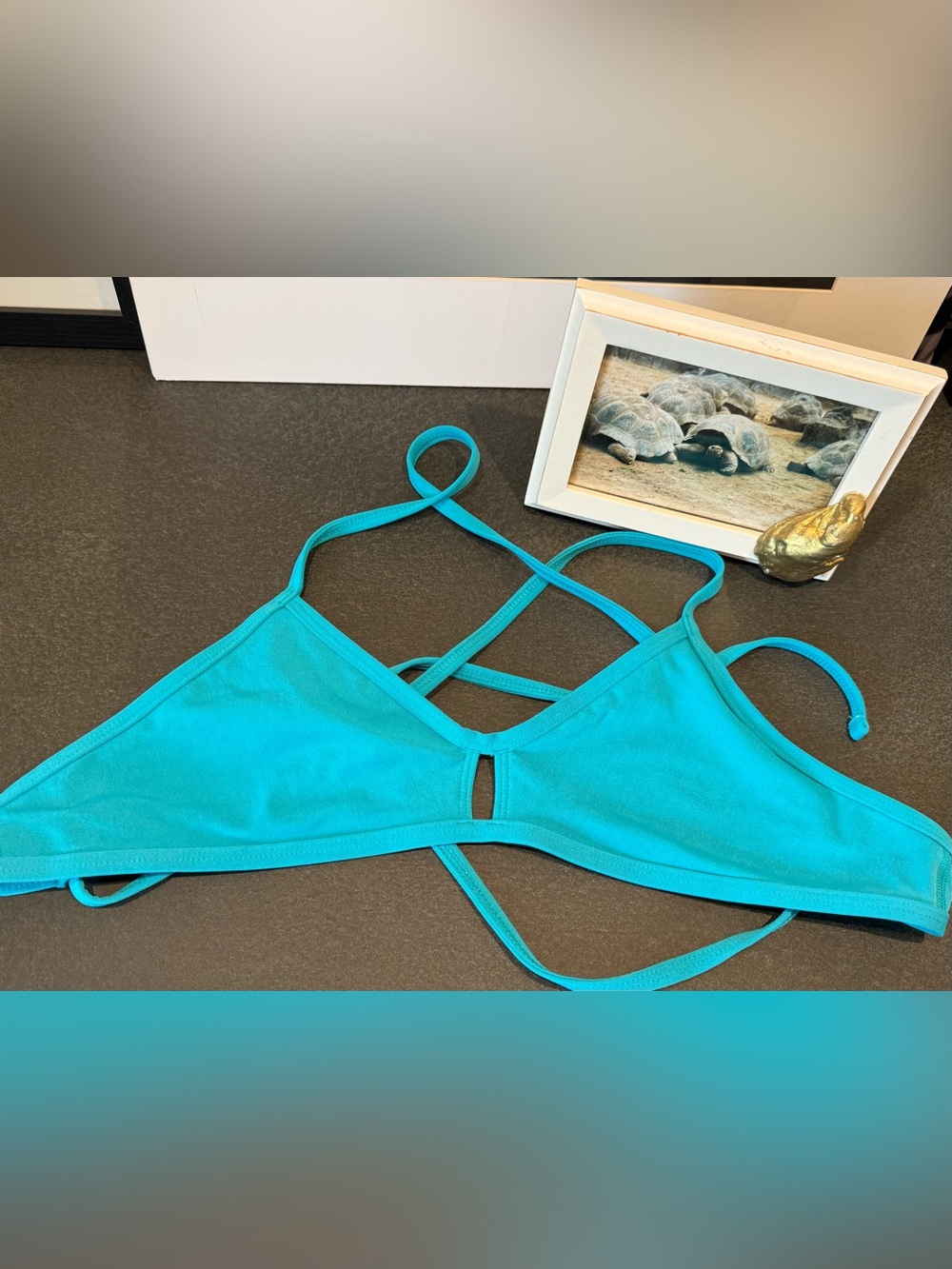 Jolyn Vent Swim Bikini Solid Turquoise Sz XL